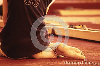 Young boy praying Stock Photo