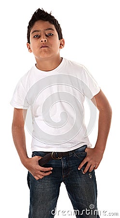 Young Boy Showing Attitude Stock Photo