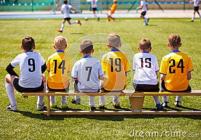 Young Boys Playing Tournament Soccer Match. Youth Soccer Club Footballers Editorial Stock Photo