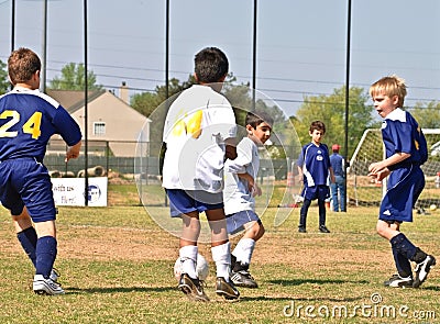 Young Boys Soccer Spotting the Ball Editorial Stock Photo