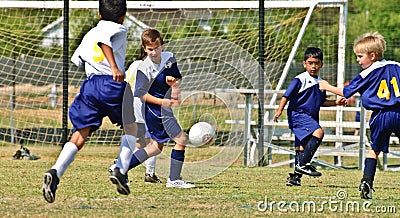 Young Boys Soccer Spotting the Ball Editorial Stock Photo
