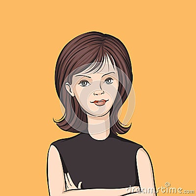 Young brunette woman Vector Illustration