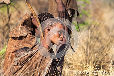 Young Bushmen woman Editorial Stock Photo