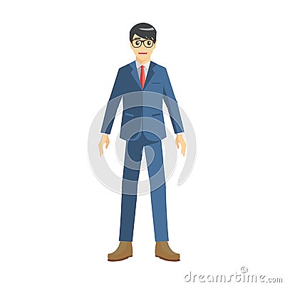 Young businesman with glasses and suits Vector Illustration