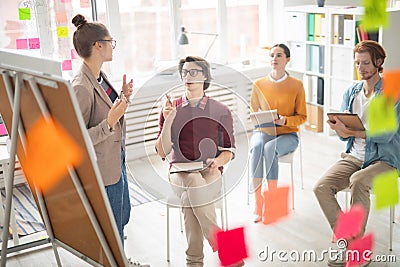 Discussion at training Stock Photo