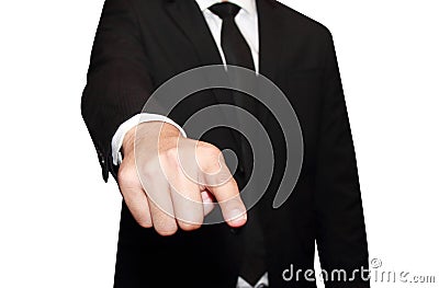 Young business man pointing 2 Stock Photo