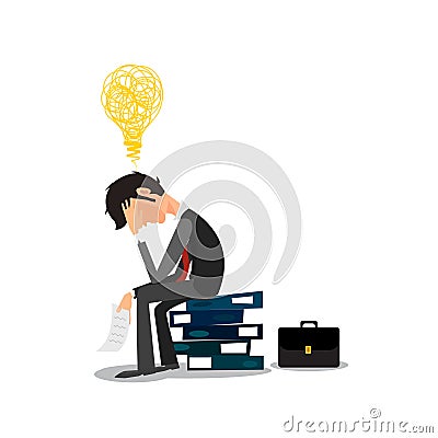 Young Business Man With Problems And Stress In The Office Stock Photo