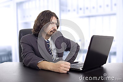 Young business man working with is laptop Stock Photo