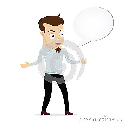 Young businessman cartoon bubble speech Stock Photo