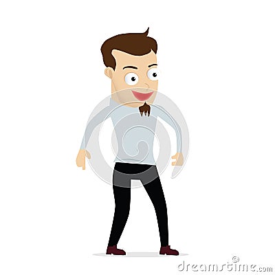 Young businessman cartoon laughing Vector Illustration