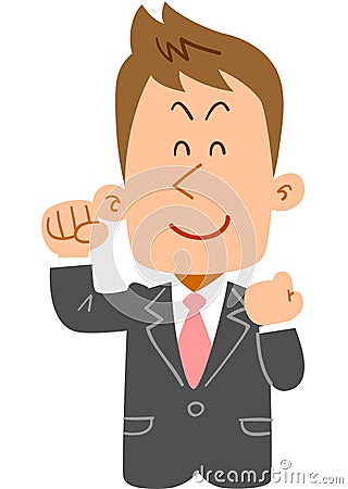 Young businessman with a fulfilling smile _ upper body Vector Illustration