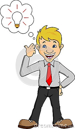 Young businessman good idea Vector Illustration