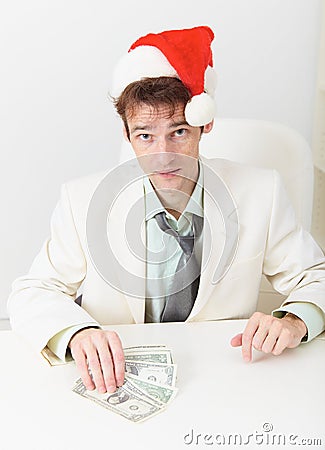 Young businessman has received new year s premium Stock Photo