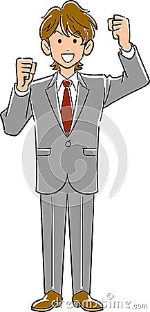 A young businessman with high motivation Vector Illustration