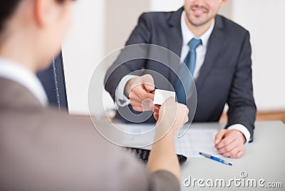 Young businessman at the interview Stock Photo