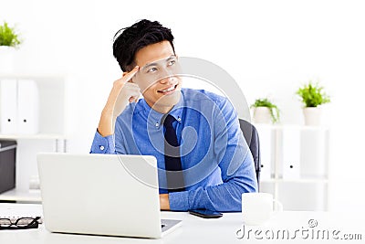 Young businessman planning and thinking Stock Photo