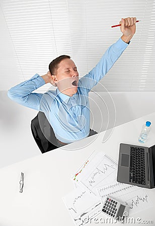 Young businessman relaxing Stock Photo