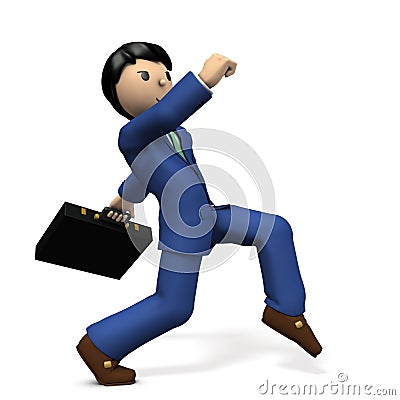 A young businessman secretly walking like a spy. Cartoon Illustration