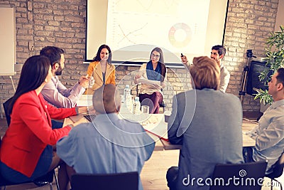 Businesspeople have business meeting in company Stock Photo