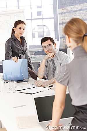 Young businesspeople having training Stock Photo