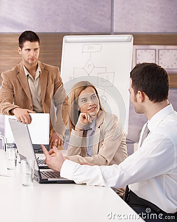 Young businessteam having training Stock Photo