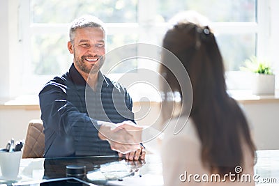 Young Businesswoman At The Hiring Interview Stock Photo