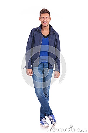 Young casual man in a cold season jacket Stock Photo