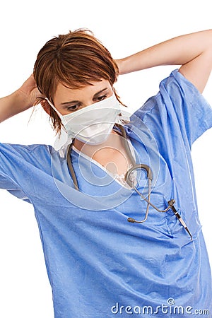 Young Caucasian female medical assistant Stock Photo