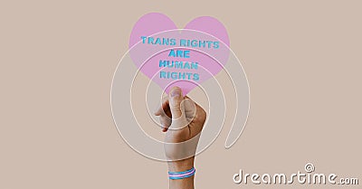 Heart and text transgender rights are human rights Stock Photo