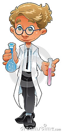 Young chemist Vector Illustration