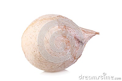 young coconut meat on white background Stock Photo