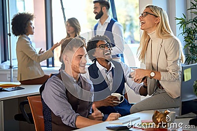 Young colleagues having a break together Stock Photo