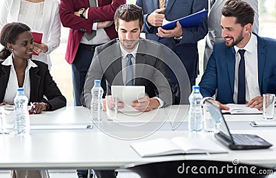 Young colleagues working together Stock Photo