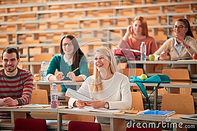 Young College students on university education Stock Photo