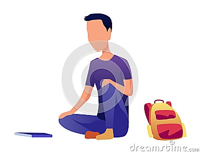 Young college or university student with backpack. Study, education, back to school, knowledge concept. 3d vector people Vector Illustration