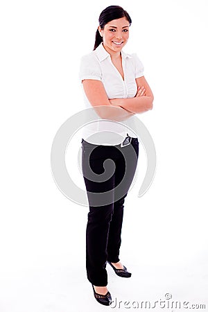 Young confident women standing full lenth shot Stock Photo