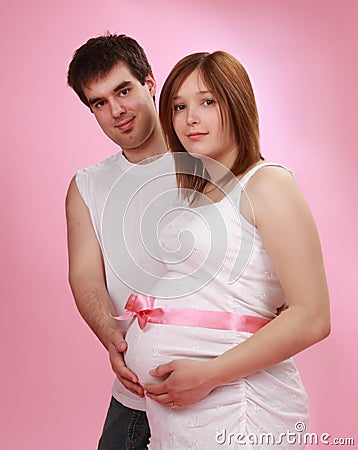 Young couple awaiting a baby Stock Photo