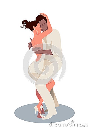 Young couple dancing bachata, merengue or latin music Stock Photo