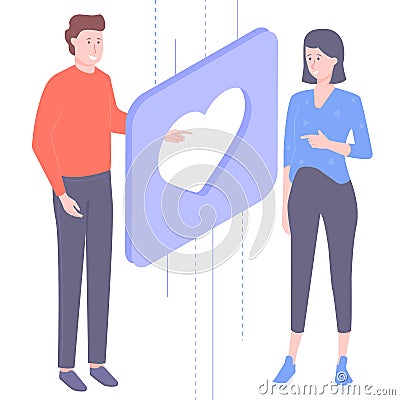 The young couple Vector Illustration