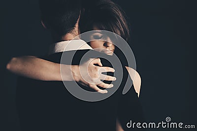 Young Couple Embracing Stock Photo