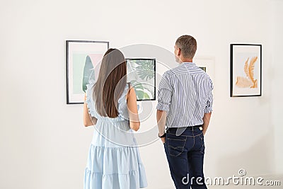 Young couple at exhibition Stock Photo