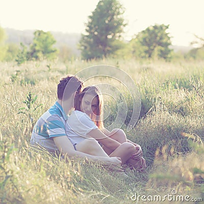 Young couple have romantic date Stock Photo