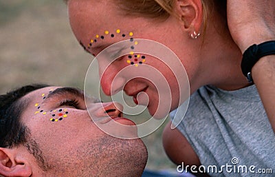 A young couple kissing in South Africa. Editorial Stock Photo