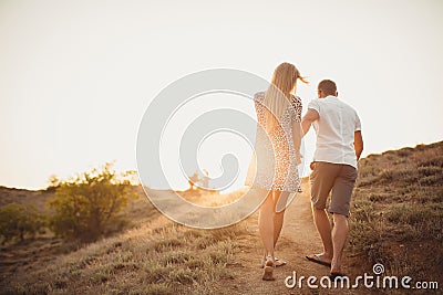 Young couple in love, an attractive man and woman Stock Photo