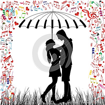 Young Couple in love Vector Illustration