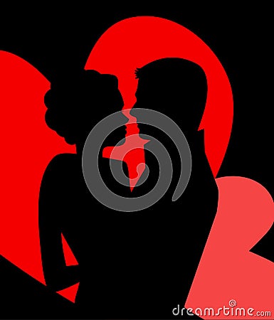 Young couple in love Vector Illustration