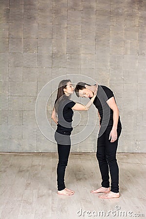 Young couple performing beautiful dance. Stock Photo