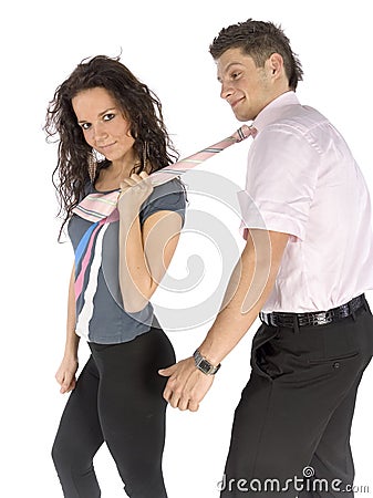 Young couple - slave of love Stock Photo