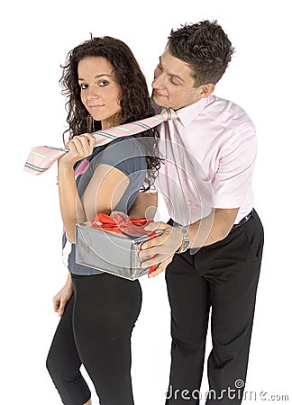 Young couple - slave of love Stock Photo
