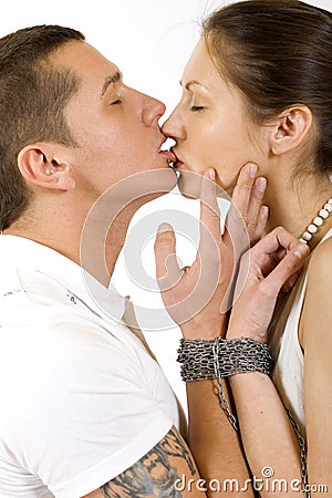 Young couple slave to love Stock Photo